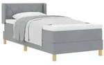 vidaXL Boxspringbett mit Kopfteil Hellgrau 190 x 90 cm Stoff