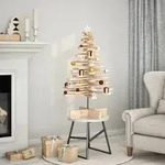 vidaXL Weihnachtsbaum Holz zum Schm&uuml;cken 100 cm Massivholz Kiefer