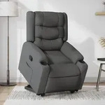 vidaXL Relaxsessel mit Aufstehhilfe Dunkelgrau Stoff