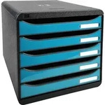 Exacompta Schubladenbox Big Box Plus 5 offene Schubladen T&uuml;rkis glossy 3097282D