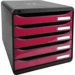 Exacompta Schubladenbox Big Box Plus 5 offene Schubladen Himbeer glossy 3097284D