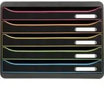 Exacompta Schubladenbox BigBoxPlus Horizon Quer 5 Schub Schwarz/Harlekin 308914D