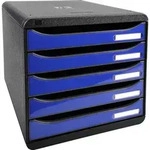 Exacompta Schubladenbox Big Box Plus 5 offene Schubladen blau glossy 3097203D