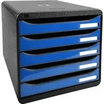 Exacompta Schubladenbox Big Box Plus 5 offene Schubladen Eisblau Glossy 3097279D