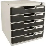 Exacompta 331014D Schubladenbox MODULO A4, 5 abschlie&szlig;bare Schubladen - Schwarz