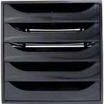 Schubladenbox Ecobox A4+ 5Sch&uuml;be offen sw/sw
