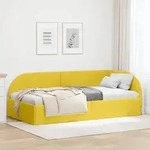 vidaXL Eckbettgestell mit Kopfteil Gelb 90 cm x 200 cm Samt
