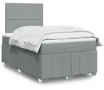 vidaXL Boxspringbett mit Matratze Hellgrau 120x190 cm Stoff