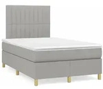 vidaXL Boxspringbett mit Matratze Hellgrau 120x190 cm Stoff