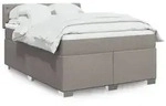vidaXL Boxspringbett mit Matratze Taupe 160x200 cm Stoff
