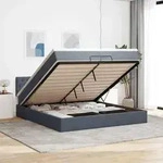 vidaXL Ottoman-Bett mit Matratze Dunkelgrau 200x200 cm Samt