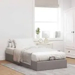 vidaXL Ottoman-Bett ohne Matratze Taupe 90x200 cm Stoff