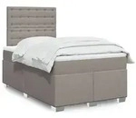 vidaXL Boxspringbett mit Matratze Taupe 120x200 cm Stoff