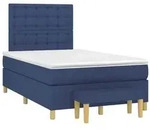vidaXL Boxspringbett mit Matratze Blau 120x190 cm Stoff