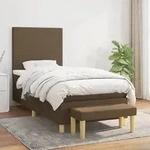vidaXL Boxspringbett mit Matratze Dunkelbraun 90x190 cm Stoff
