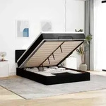 vidaXL Ottoman-Bett mit Matratze Schwarz 140x190 cm Stoff