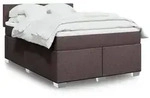 vidaXL Boxspringbett mit Matratze Dunkelbraun 140x200 cm Stoff
