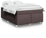 vidaXL Boxspringbett mit Matratze Dunkelbraun 140x200 cm Stoff