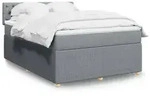 vidaXL Boxspringbett mit Matratze Hellgrau 140x190 cm Stoff