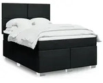 vidaXL Boxspringbett mit Matratze Schwarz 140x190 cm Stoff
