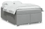 vidaXL Boxspringbett mit Matratze Hellgrau 140x190 cm Stoff
