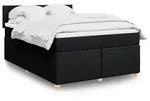 vidaXL Boxspringbett mit Matratze Schwarz 140x190 cm Stoff