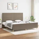 vidaXL Bettgestell ohne Matratze Taupe 200x200 cm Stoff