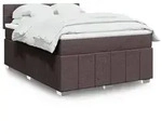 vidaXL Boxspringbett mit Matratze Dunkelbraun 140x200 cm Stoff
