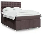 vidaXL Boxspringbett mit Matratze Dunkelbraun 140x200 cm Stoff