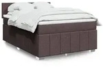 vidaXL Boxspringbett mit Matratze Dunkelbraun 140x200 cm Stoff