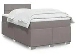vidaXL Boxspringbett mit Matratze Taupe 120x200 cm Stoff