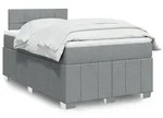 vidaXL Boxspringbett mit Matratze Hellgrau 120x190 cm Stoff