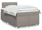 vidaXL Boxspringbett mit Matratze Taupe 120x200 cm Stoff