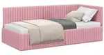 vidaXL Eckbettgestell mit Kopfteil Rosa 90 cm x 190 cm Samt