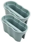KHW | Flowerclip XL 2er-Set | Mintgr&uuml;n | Pflanzgef&auml;&szlig;e f&uuml;r Balkon- &