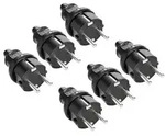 ABSINA Schutzkontaktstecker, schwarz, 6 St&uuml;ck