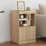 vidaXL Sideboard mit LED-Leuchten Sonoma-Eiche 41x37x67 cm