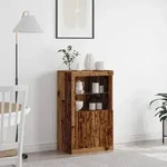 vidaXL Sideboard mit LED-Leuchten Altholz 60,5x37x100 cm