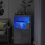 vidaXL Beistellschrank mit LED-Leuchten Betongrau Holzwerkstoff