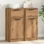 vidaXL Sideboards 2 Stk. Artisan-Eiche 30x30x70 cm Holzwerkstoff