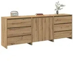 vidaXL 3-tlg. Sideboard Artisan-Eiche Holzwerkstoff