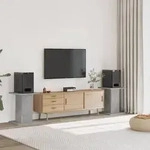 vidaXL Lautsprecherst&auml;nder 2 Stk. Betongrau 30x30x60 cm Holzwerkstoff