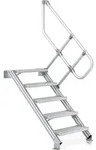 Treppe m.eins.Handlauf Stufen-B.1000mm senkr.H.max.1070mm A.1140mm 45Grad ZARGES