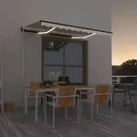 vidaXL Markise Manuell Einziehbar mit LED 350x250 cm Creme