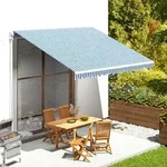 vidaXL Markisenbespannung Blau und Wei&szlig; 4x3,5 m