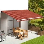 vidaXL Markisenbespannung Orange und Braun 6x3,5 m