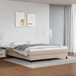 vidaXL Taschenfederkernmatratze Cappuccino 160x200x20 cm Kunstleder