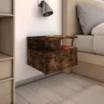 vidaXL Nachttisch H&auml;ngend R&auml;uchereiche 40x31x27 cm Holzwerkstoff
