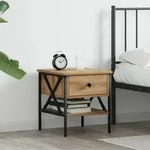 vidaXL Nachttisch Artisan Eiche 40x42x45 cm Holzwerkstoff