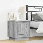 vidaXL Nachttisch mit LED-Leuchten Grau Sonoma 44x34,5x45 cm